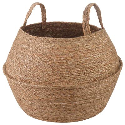 vidaXL Kvetináč s uchami Prírodná Ø 45 x 36 cm 100% Morská tráva