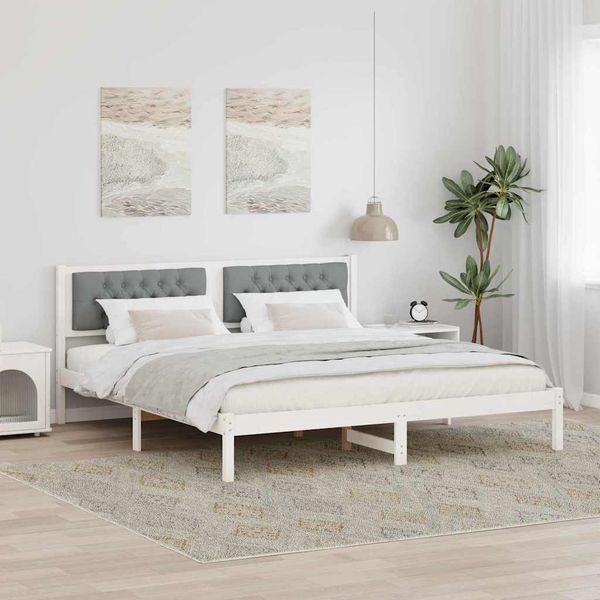 vidaXL Rám postele Svetlosivá 160 x 200 cm Masívne borovicové drevo