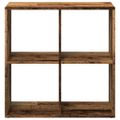 vidaXL Rozdeľovacia knižnica staré drevo 69,5x29x69,5 cm kompoz. drevo