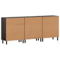 vidaXL Príručné skrinky 3 ks, čierne 60x33x75 cm, mangový masív