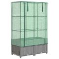vidaXL Záhon s krytom na skleník ratanový vzhľad 80x40x138 cm
