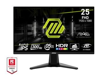 MSI MAG/255XF/24,5"/IPS/FHD/300Hz/0,5ms/Černá/3R Monitor, 24,5" Rapid IPS, 1920×1080, 300Hz, 0,5ms GtG, AMD FreeSync Premium, HDR, DP 1.4a, 2×HDMI 2.0b