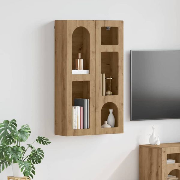 vidaXL Závesná skrinka s poličkou ELST Remeselný dub 59 x 20 x 100 cm