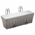 vidaXL Vyvýšené záhony na balkón 2 ks, 50 cm, sivé, polyratan