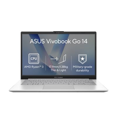 ASUS Vivobook Go 14/E1404FA-EB1808W/R3-30/14''/FHD/8GB/256GB/AMD int/W11H/Silver/2R