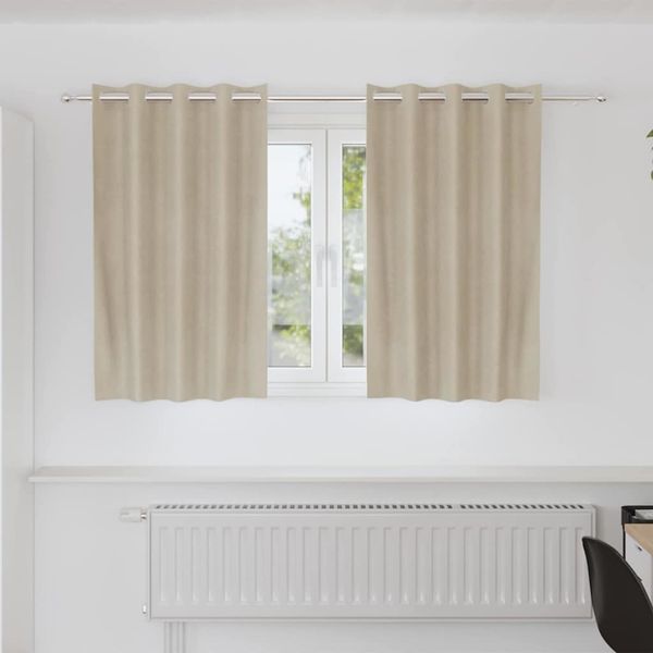 vidaXL Zatemňovacie závesy 2 pcs Krémová 140 x 140 cm Zamat
