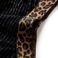 vidaXL Detská sukňa s leopardím pásom čierna 128