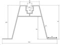 Montážny hliníkový profil H-70 dĺžka 330 mm, výška 70 mm, EPDM, trapezový mostík