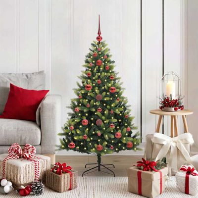 vidaXL Umelý vianočný stromček s kĺbmi 150 LED Zelená 120 cm PVC a PE