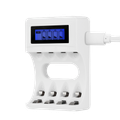 DELTACO C704A4, Nabíjačka batérií, USB + 4x AAA