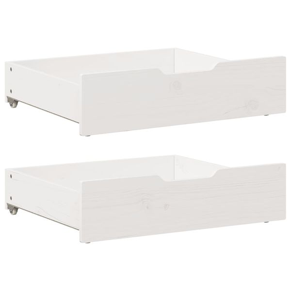 vidaXL Zásuvky pod posteľ 2 ks biele 75x55x17 cm masívna borovica