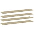 vidaXL Prídavné police 4 ks, dub sonoma 100x20x1,5 cm, drevotrieska