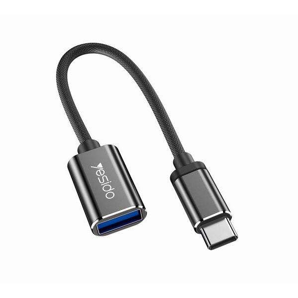 Adaptér YESIDO OTG GS01 TYP-C MALE - USB FEMALE 10CM ČIERNY
