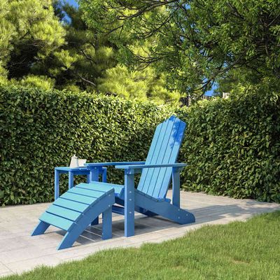 vidaXL Záhradná stolička Adirondack s podnožkou HDPE bledomodrá