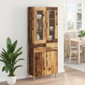 vidaXL Highboard Staré drevo 69,5 x 34 x 180 cm Kompozitné drevo