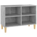 vidaXL TV stolík nohy z masívneho dreva betónový sivý 69,5x30x50 cm