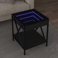 vidaXL Konferenčný stolík s nekonečnými LED čierny 90x50x41 cm