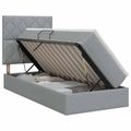 vidaXL Postel s úložným prostorem a matrací Svetlosivá 100 x 200 cm