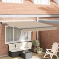vidaXL Sklopná markíza Béžová 350 x 250 cm Polyester a kov