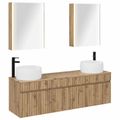 vidaXL Set kabinetov do kúpeľne 5 ks Dub artisan Kompozitné drevo