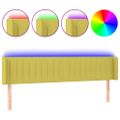 vidaXL Čelo postele s LED zelené 183x16x78/88 cm látka