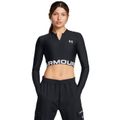 Dámsky top HeatGear Rib 1/4 Zip LS Black - Under Armour, veľkosť XL, veľkosť oblečenia XL