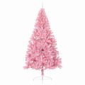 vidaXL Umelý predsvietený vianočný stromček Ružová 240 cm PVC
