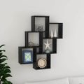 vidaXL Nástenná polica kocky lesklá čierna 78x15x93cm kompozitné drevo