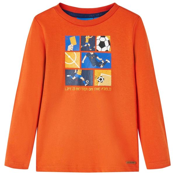 vidaXL Detské tričko s dlhým rukávom oranžové 92