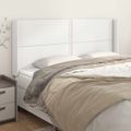 vidaXL Čelo postele so záhybmi biely 203x16x118/128 cm umelá koža