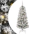 vidaXL Umelý Sklápací Vianočný Stromček 150 LED Zelená a biela 150 cm
