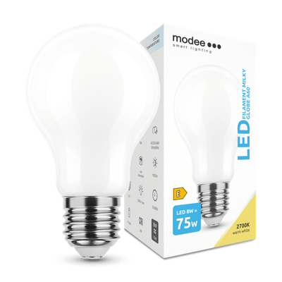 Modee Smart Lighting LED Filament Milky Globe žiarovka E27 8W teplá biela (ML-MA60F2700K8WE27)