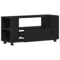 vidaXL TV skrinka kolieska dub čierna 102x34,5x43cm kompozitné drevo