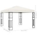vidaXL Altánok 3x3 m, krémový, látka