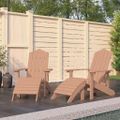 vidaXL Záhradné stoličky s podnožkami Adirondack 2 ks HDPE hnedé
