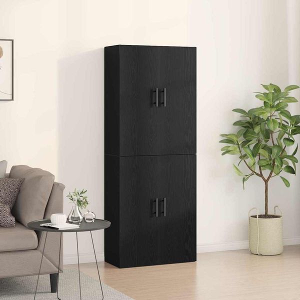 vidaXL Nástenná skrinka Nástenný 2 pcs Čierny dub 69,5 x 34 x 90 cm