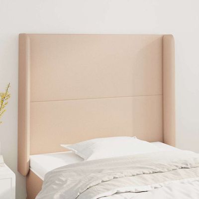 vidaXL Čelo postele so záhybmi kapučínové 93x16x118/128 cm umelá koža