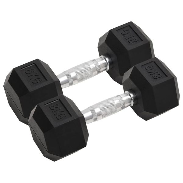 vidaXL Jednoručné činky 2 ks 16 kg celkové liatina