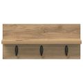 vidaXL Vešiak na stenu Nástenná montáž Remeselný dub 40 x 10,5 x 18 cm