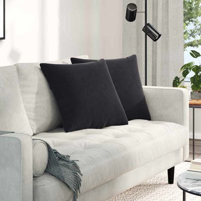 vidaXL Vankúše na pohovku 2 pcs Čierna 50 x 50 cm Kordúrová tkanina