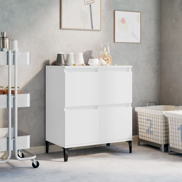 vidaXL Komoda biela 60x35x70 cm spracované drevo
