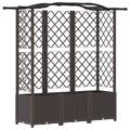 vidaXL Vyvýšený záhon s mriežkou a strechou Hnedá 163 x 40 x 138 cm PP