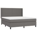 vidaXL Boxspring posteľ s matracom a LED sivá 160x200 cm umelá koža