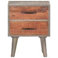 vidaXL Nočný stolík sivý 40x30x50 cm masívne surové mangovníkové drevo