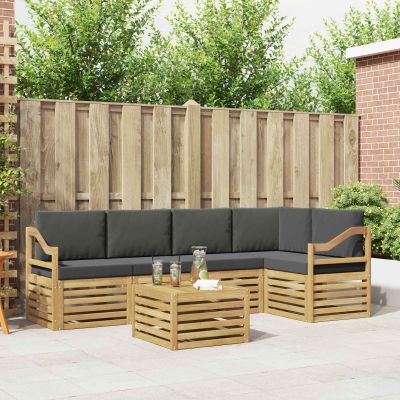 vidaXL Záhradná súprava gaučov 6 ks Biela a antracitová Polyester