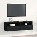 vidaXL TV nástenná skriňa 100 x 30 x 30 cm Čierny dub Kompozitné drevo