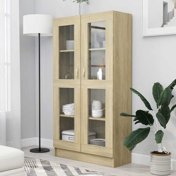 vidaXL Vitrína, dub sonoma 82,5x30,5x150 cm, kompozitné drevo