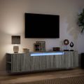 vidaXL TV nástenná skrinka s LED svetlami sivá sonoma 180x31x39,5 cm