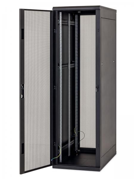 Stojanový rozvádzač 19'' 42U (š)800x(h)1000, predné a zadné dvere 80% sito, RAL9005 čierny