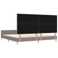 vidaXL Rám postele s čelnou doskou Sivohnedá 200 x 200 cm látka